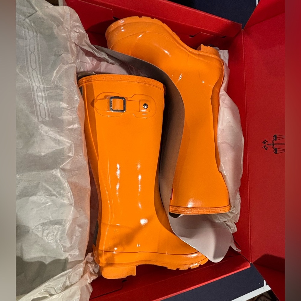 Bright Orange Rain Boots - Picture 1 of 2
